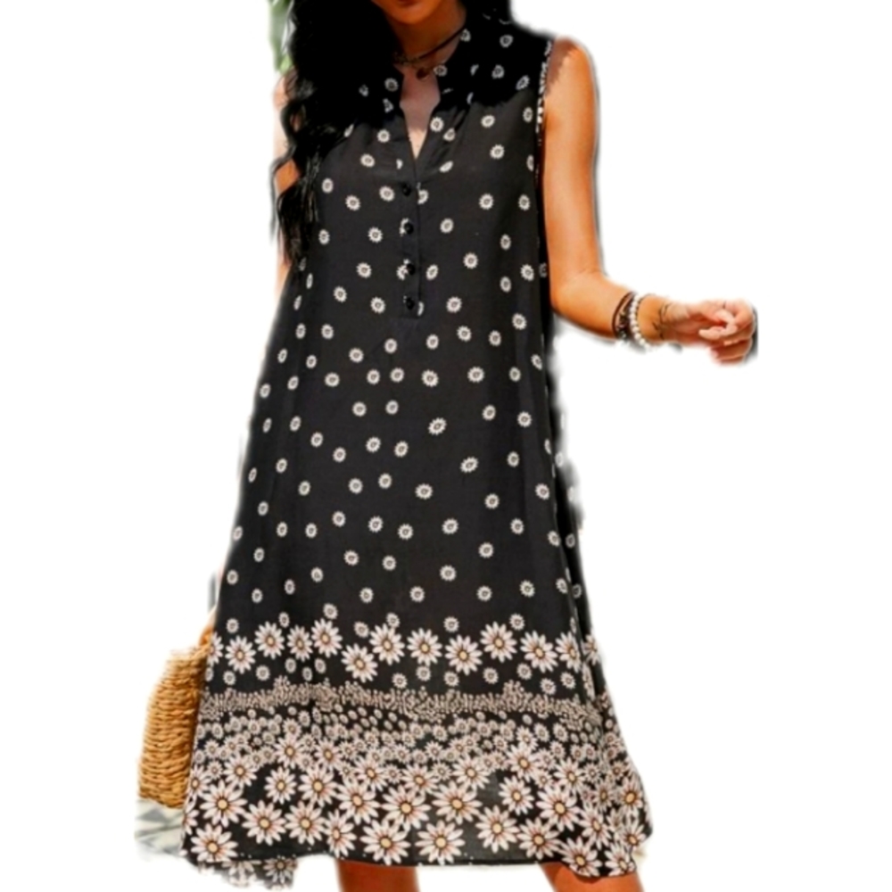 Boho Floral Tunic  Midi dress